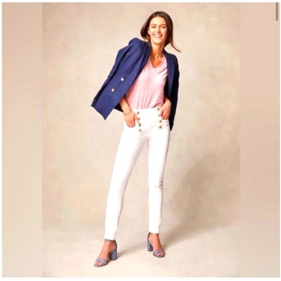 J. McLaughlin Nautical Style High Waist Skinny Hastings Jeans - Picture 1 of 13